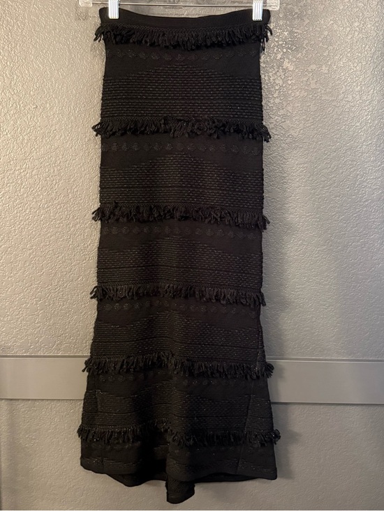Alice McCall Dresses & Skirts - ALICE MCCALL • new flame Black Fringe Knit Maxi Skirt - size 2